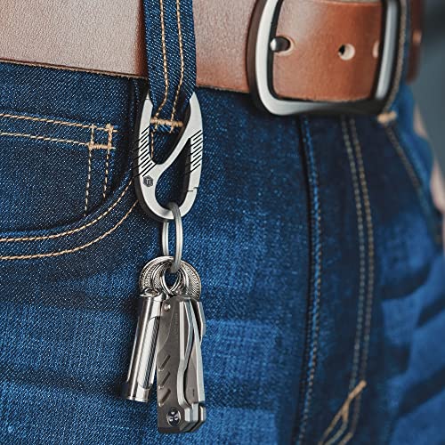 KeyUnity KM08 Titanium Carabiner Clip with Dual Gate Quick Release - Lightweight & Durable
