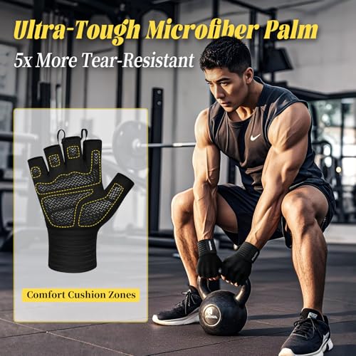 Weight Lifting Gloves with Wrist Support - Large Size