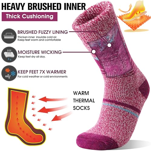 Large Blue-Grey Thermal Warm Socks for Men & Women | Thick Winter Insulated Ski & Snowboard Socks