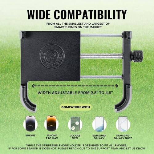 Magnetic Golf Cart Phone Holder - Black | Dual N52 Magnets