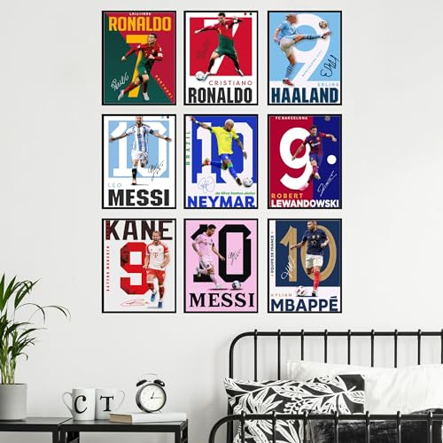 Soccer Posters Set of 9 - Unframed 8x10 in for Boys Bedroom