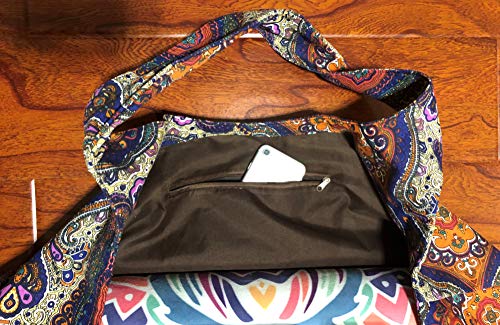 Large Yoga Mat Bag with Pockets - Celestial Design