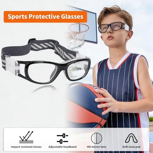 Kids Sports Protection Goggles - Black Frame Gray Pad