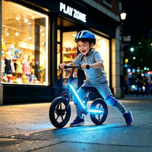 Blue USB Battery Box COB LED Light Strip for E-Scooters & Bikes, 8 Modes, Waterproof