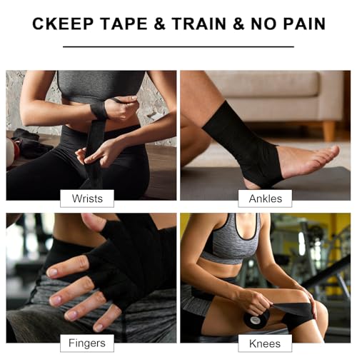 Athletic Tape - Original Cotton Waterproof Sports Tape, 1 Roll, Black