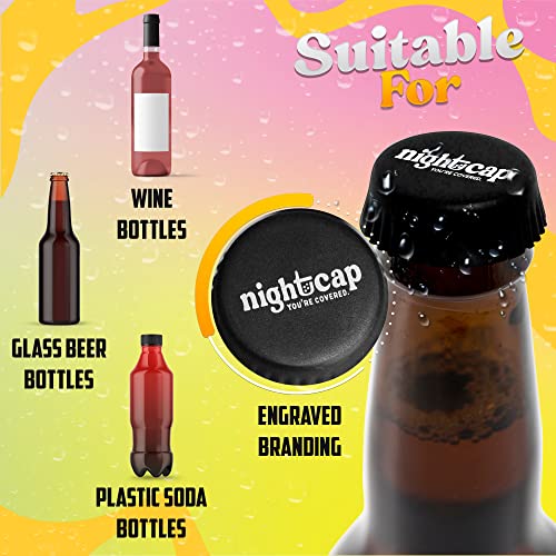 Anti-Spiking Drink Protector - Nightcap Beer Bottle Cover - Black
