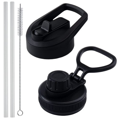 Honogo Replacement Straw Lid and Spout lid for Hydro Flask, Takeya Wide Mouth Water Bottles, Fits 18 oz, 20 oz 32 oz, 40 oz, 64oz Thermoflask Lids Accessories Compatible with Simple Morden Iron Mira