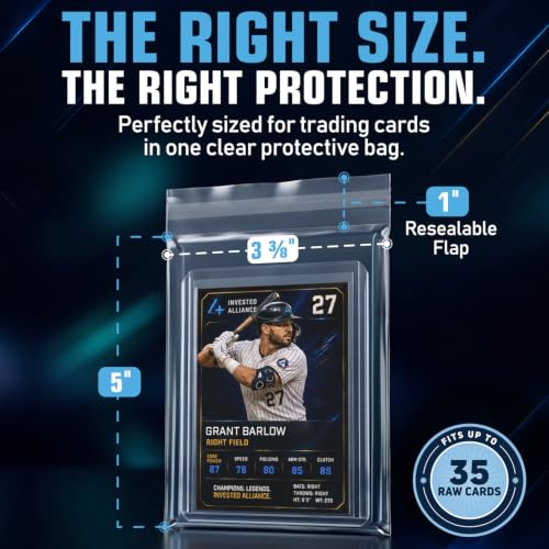 100 Count Resealable Team Bags for Trading Cards - High Clarity Sleeves