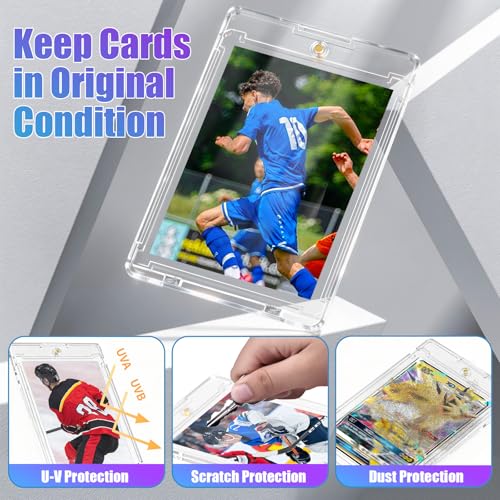 55pt Magnetic Card Holders - 15 Pack, Slim Profile, UV Protection