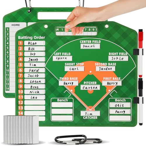 Magnetic Baseball Lineup Board - 40 Sheets - Green
