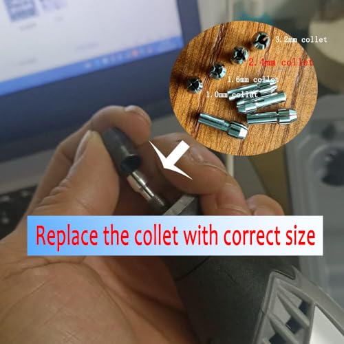 Luo ke 24 Pcs Wool Felt Polishing Bits - 3/32'' Shank Wool Felt Buffing Polishing Kits for Rotary Tools Includes Dremel