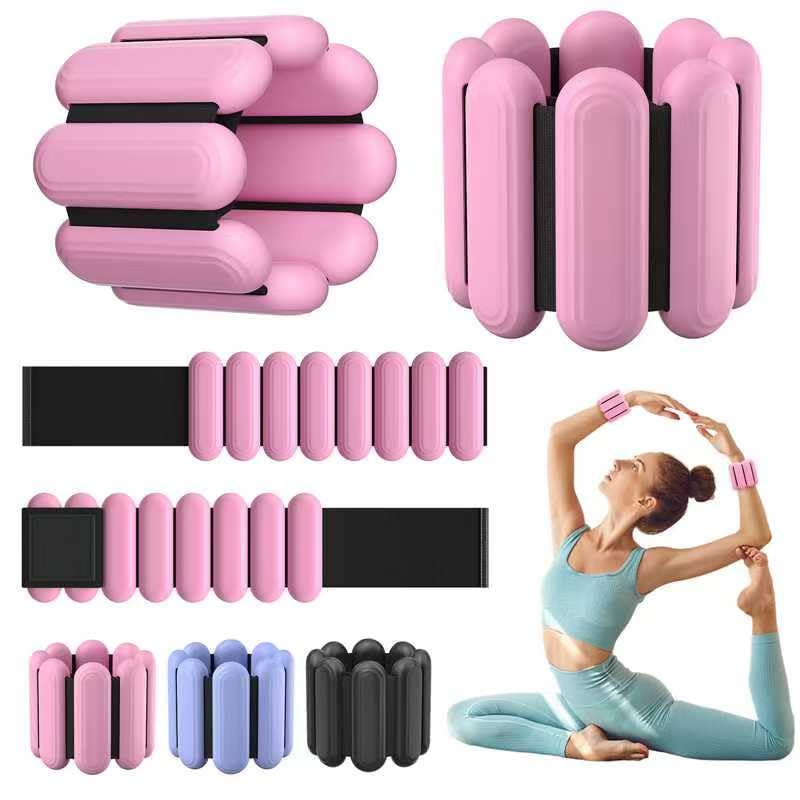 Light Pink Adjustable Wrist & Ankle Weights Set for Women - 2 lbs Fitness Equipment