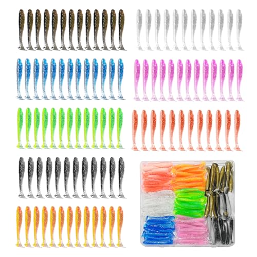 96 Pcs 2.7-Inch Soft Fishing Lures - Paddle Tail Swimbaits