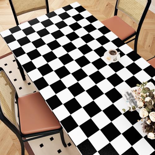 Wallercity Checkered Peel and Stick Wallpaper for Kitchen Countertops Waterproof Black and White Mosaic Contact Paper for Cabinets Tables Vinyl Self Adhesive Lattice Wallpapers for Walls 15.8''x78.7''