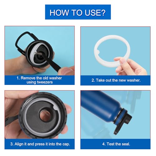Silicone Water Bottle Gasket Replacement Set - 6 Pack - Style B