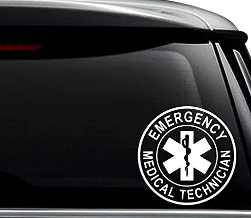 Emergency Medical Technician Decal Sticker - 6 Inch Gloss White