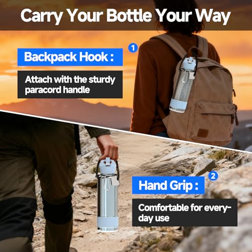Paracord Water Bottle Handle with Carabiner - Durable & Lightweight