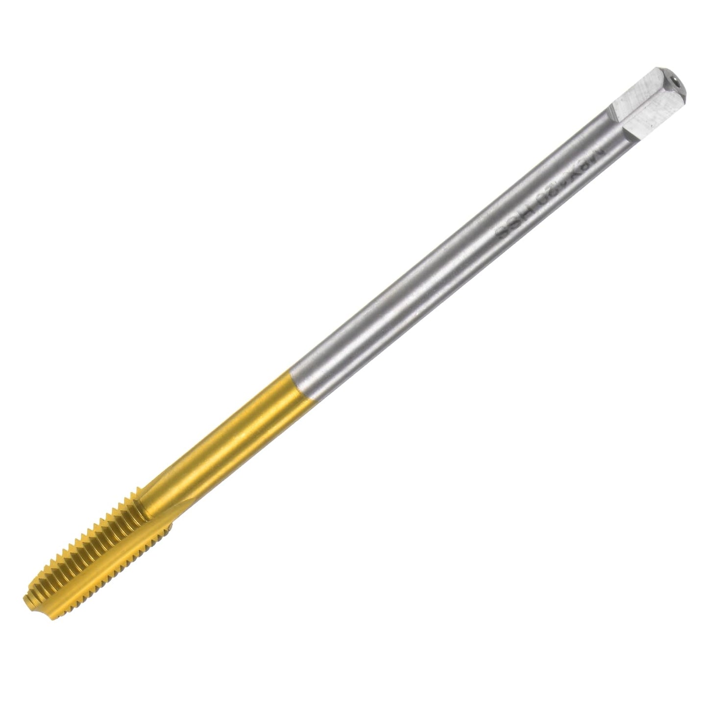 uxcell Metric Thread Tap M8 x 1.25 H2 120mm Extra Long Titanium Coated High Speed Steel 6542 Straight Flute Screw Thread Milling Machine Taps Threading Tapping Repair Tool