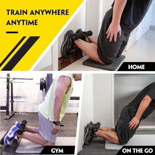 Nordic Hamstring Curl Strap with Pad - Yellow, Holds 420 lbs
