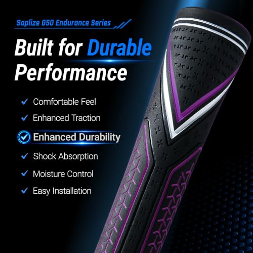 G50 Endurance Golf Grips Set - Purple Midsize, 13 Grips with Tapes