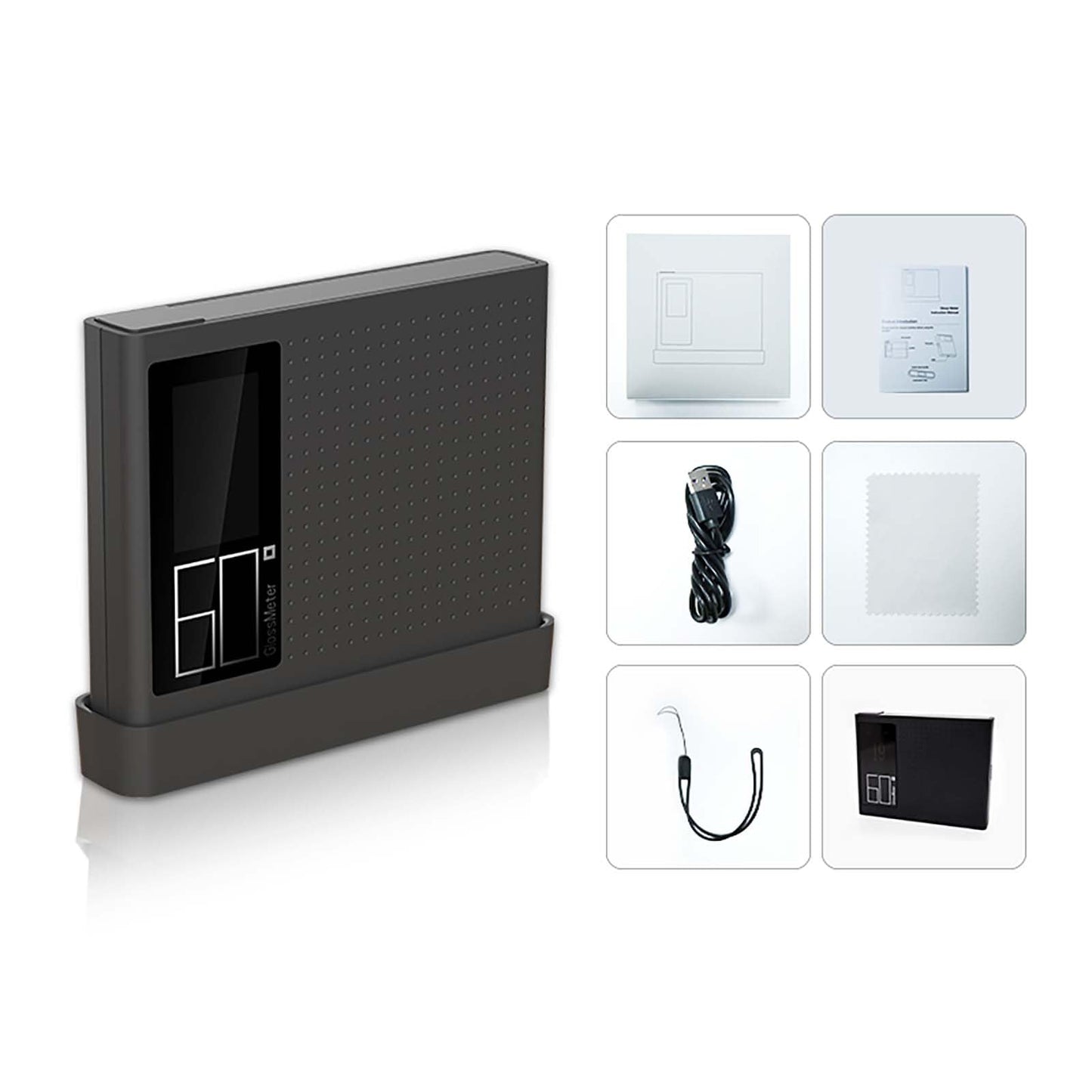 Auto Calibration Gloss Meter 60º 0-200GU Card Sized For Auto Paint Plastic Rubber Glass Hardware Stone Floor Tile Surface Glossmeter