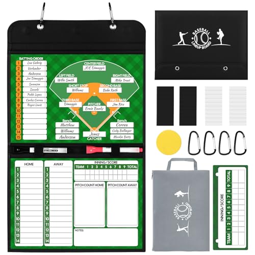 Magnetic Baseball Lineup Board with 40 Cards & Markers