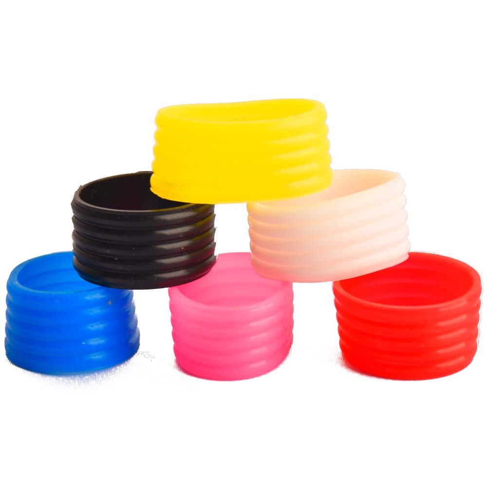 Seaner Tennis Racket Handle Grip Ring Fix Ring for Racket Band Overgrip Protector - Mix 6 Colors (CA)