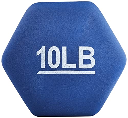 10 lb Neoprene Dumbbell Hand Weights - Set of 2 for Muscle Toning