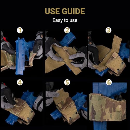 Left-Hand Tactical Holster - Universal Fit for Most Pistols, 500D Nylon