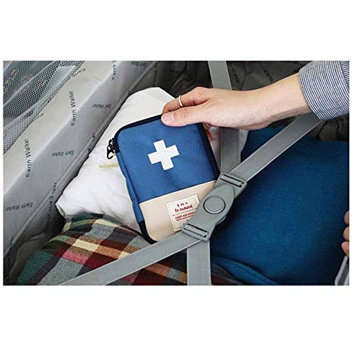 First Aid Kit Bag - Mini Medical Storage Pouch, Red & Blue, Small Size
