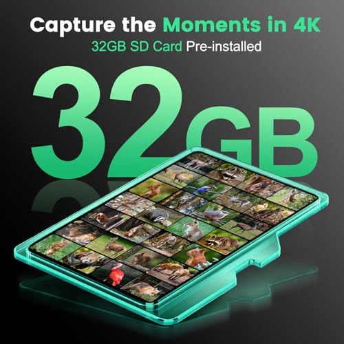 Solar Trail Camera with WiFi & Bluetooth - 4K 64MP Night Vision - Dark Green