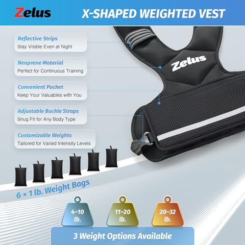 Adjustable Weighted Vest for Men & Women - 4-10 lb, Black