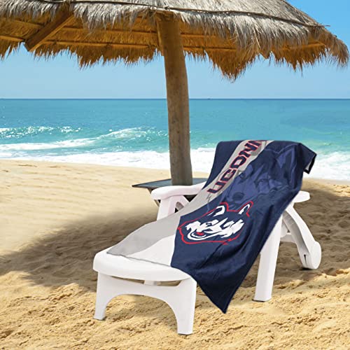 UCONN Huskies Beach Towel - 30 x 60 Inch Puzzle Design