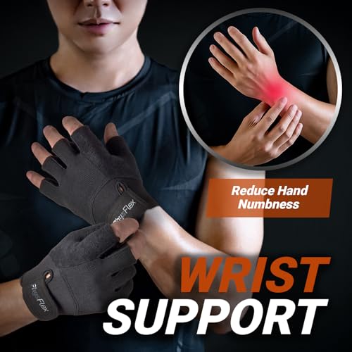 Workout Gloves for Men & Women - Enhanced Grip, Wrist Support, Black Medium