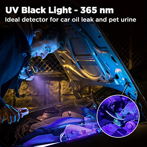 WORKPRO Rechargeable Pen Light with UV & 450 Lumen LED Flashlight - Black
