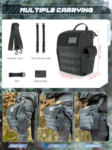 Black Quick-Access Gas Mask Pouch with Dual Side Pockets for Emergency & Outdoor Use