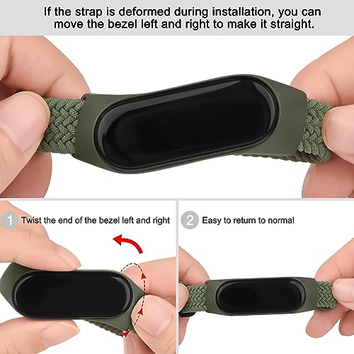 Soft Nylon Sport Strap for Amazfit Band 5 - Black & Green, 2 Pack
