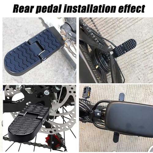 LOOEEL 10mm U‑Slot Folding Bicycle Pedals for Rear Seat Footrest