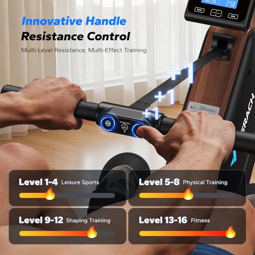 Self-Powered Rowing Machine - 16-Level Resistance, Ergonomic Design, R5