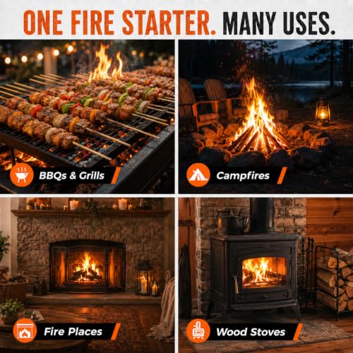 Waterproof Fire Starter Plugs - 25 Pack for Camping & Survival