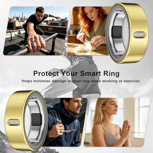 Oura Ring Cover - 3 Pack TPU Protection for Oura Ring 4/3 - Gold