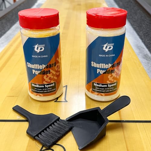 Medium Speed Shuffleboard Powder Set with Mini Brush - 2 Cans