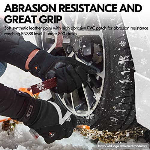 Vgo... 1-Pair -4¢µ or above 3M Thinsulate C100 Lined High Dexterity Touchscreen Synthetic Leather Winter Warm Work Gloves, Waterproof Insert (Size XL, Black, SL8777FW)
