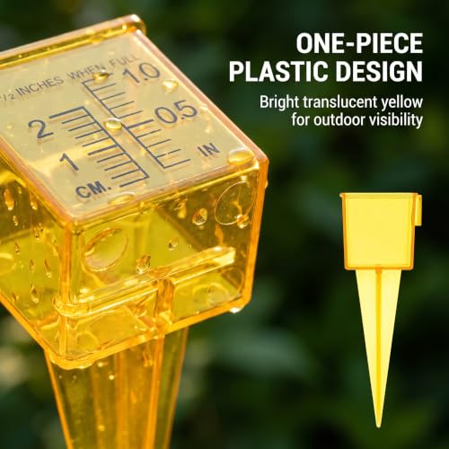 Mini Portable Rain Gauge & Sprinkler - Bright Yellow Outdoor Tool