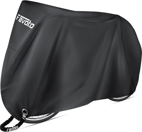Favoto Bike Cover - Waterproof Heavy-Duty Storage for 1-2 Bikes | UV, Dust & Wind Protection - Black