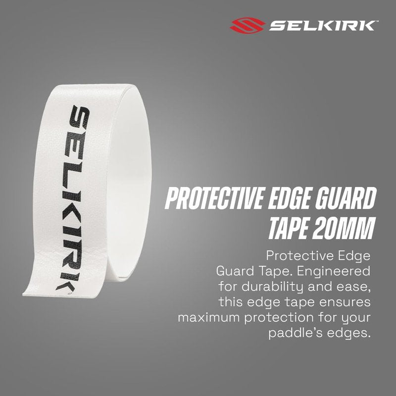 Selkirk Sport Pickleball Edge Guard Tape 20mm x 350mm White | Heavy-Duty Paddle Protection | Lightweight & Sleek Impact Tape | Easy Application & Clean Removal