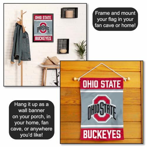 Ohio State Buckeyes Garden Flag - Double Sided 13x18 Inch