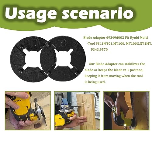 692496002 Multi-Tool Blade Adapter for Ridgid JobMax R8223404 Oscillating Tool Adapter Compatible with Ryobi MT100G MT100 PSL1MT01 NT1MT P343 P570 (2 pcak)