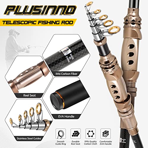 Telescopic Fishing Rod and Reel Combo - Carbon Fiber Kit for Sea & Freshwater