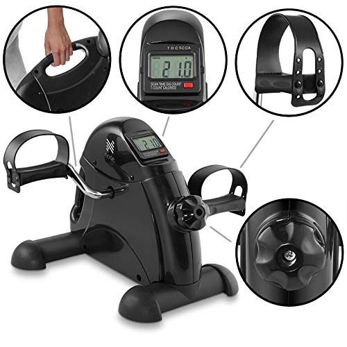 Under Desk Exercise Bike Pedal Exerciser with LCD Display & Adjustable Tension